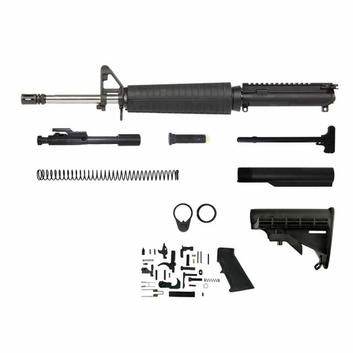 5.56 AR 15 Rifle Kit - 16" Stainless Barrel (Fixed Front Sight), 1:7 Twist Rate