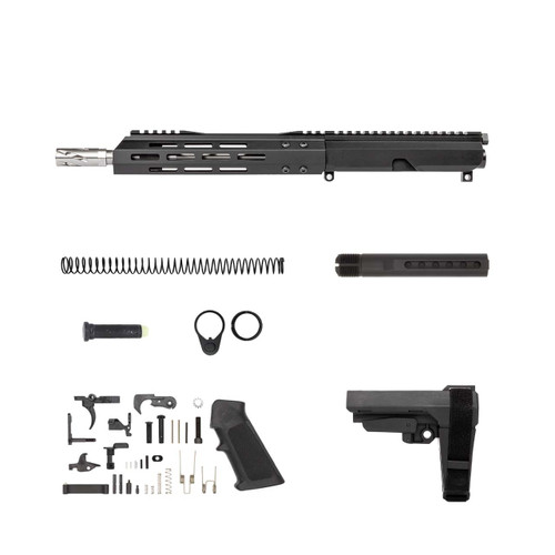 .223 Wylde AR 15 Pistol Kit - 10.5" Stainless Steel M4 Barrel, 1:7 Twist Rate with 9.5" M-Lok Handguard 1