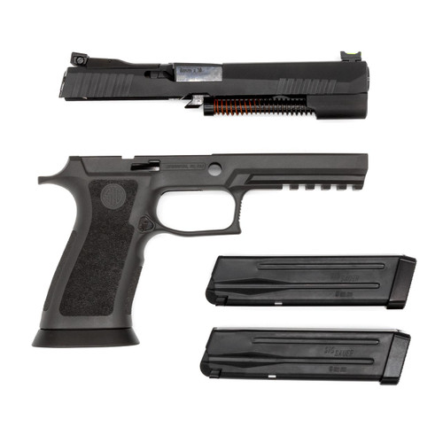 SIG SAUER® P320™ XFIVE TXG Caliber X-Change Kit - 9mm, Fiber Optic Front w/ R2 Adjustable Rear, (2) 17 Round Steel Magazines