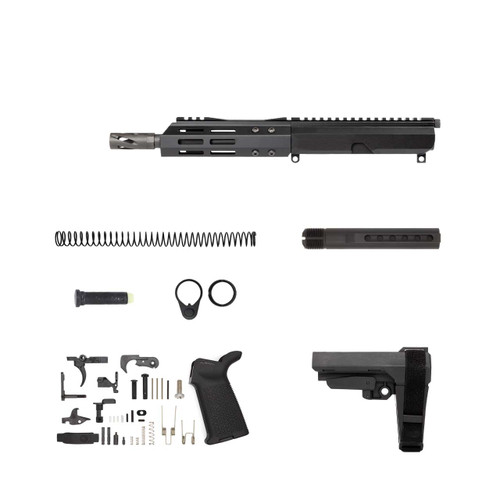 .300 Blackout AR 15 Pistol Kit - 7.5" Parkerized Heavy Barrel, 1:8 Twist Rate with 6.5" MLOK Handguard 1