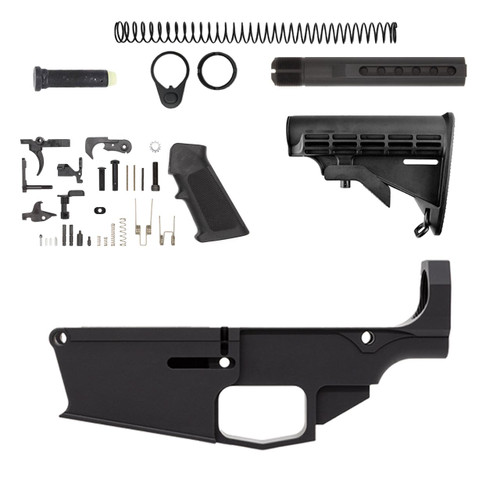 .308 Lower Assembly | Lower Parts Kit | Butt Stock | Buffer Tube |Billet 80% Lower 1