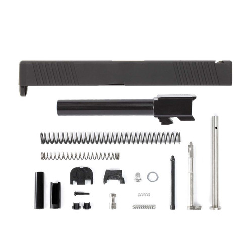 Complete Glock® 17 Compatible Slide w/ Front & Rear Serrations - Black w/ Stainless, Black, Threaded or Non-Threaded Barrel