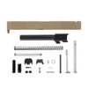 Complete G17 Compatible Slide w/ Front & Rear Serrations - FDE w/ Stainless, Black, Threaded or Non-Threaded Barrel