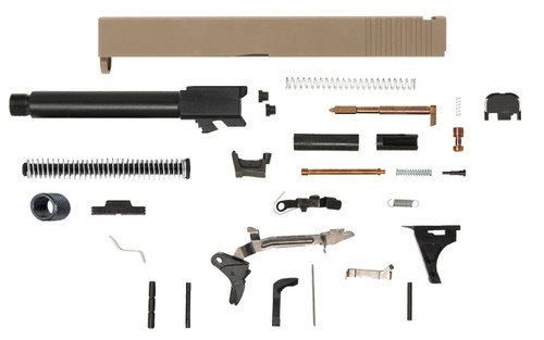 Glock® 17 Compatible Pistol Build Kit w/ FDE Rear Serrated Slide 3