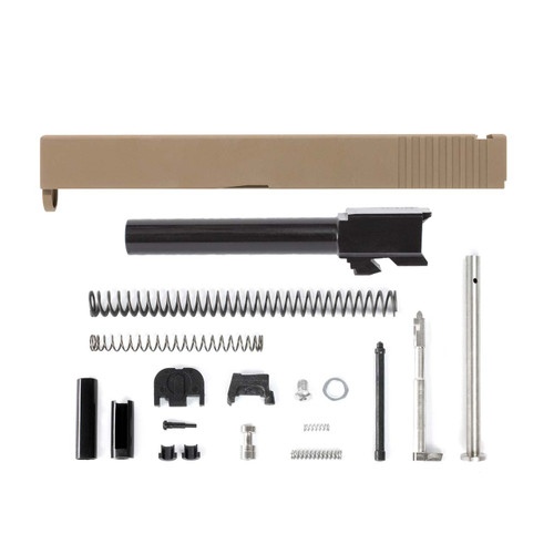 Complete Glock® 17 Compatible Rear Serration Only Slide - FDE w/ Stainless, Black, Threaded or Non-Threaded Barrel 1