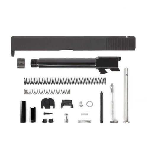 Complete Glock® 17 Compatible Rear Serration Only Slide - Black w/ Stainless, Black, Threaded or Non-Threaded Barrel