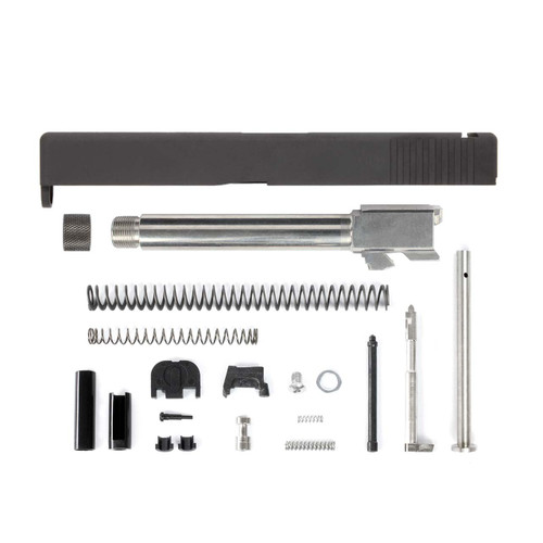 Complete Glock® 17 Compatible Rear Serration Only Slide - Black w/ Stainless, Black, Threaded or Non-Threaded Barrel