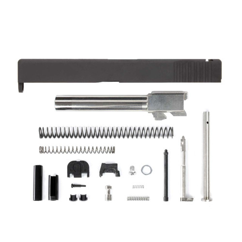 Complete Glock® 17 Compatible Rear Serration Only Slide - Black w/ Stainless, Black, Threaded or Non-Threaded Barrel