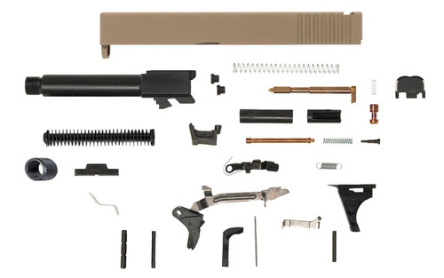 Glock® 19 Compatible Pistol Build Kit w/ FDE Rear Serrated Slide 3