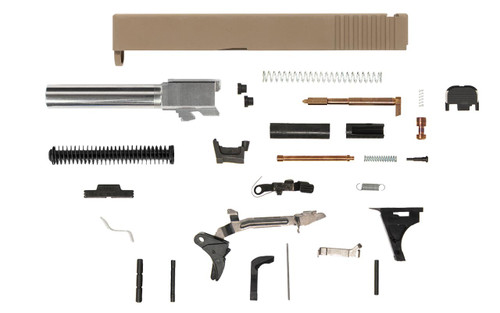 Glock® 19 Compatible Pistol Build Kit w/ FDE Rear Serrated Slide 2