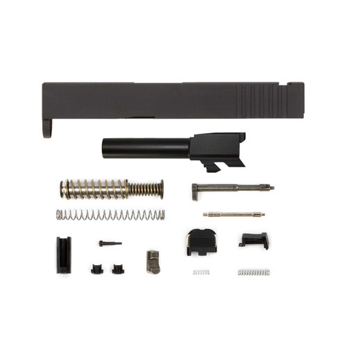 Complete Glock® 43 Compatible Black Slide w/ Black or Stainless Barrel