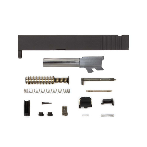 Complete Glock® 43 Compatible Black Slide w/ Black or Stainless Barrel