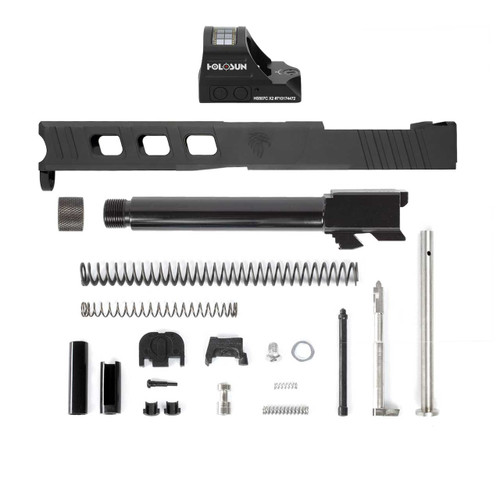 Complete LFA Elite Glock® 17 Compatible Slide - Black w/ Stainless, Black, Threaded or Non-Threaded Barrel + Holosun 507C-X2 3