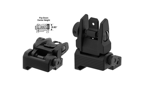 UTG®  AR15 Spring-Loaded Flip-up Rear Sight -  ACCU-SYNC®, Black 2