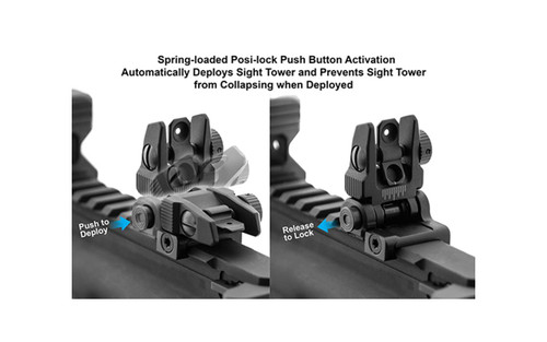 UTG®  AR15 Spring-Loaded Flip-up Rear Sight -  ACCU-SYNC®, Black 3